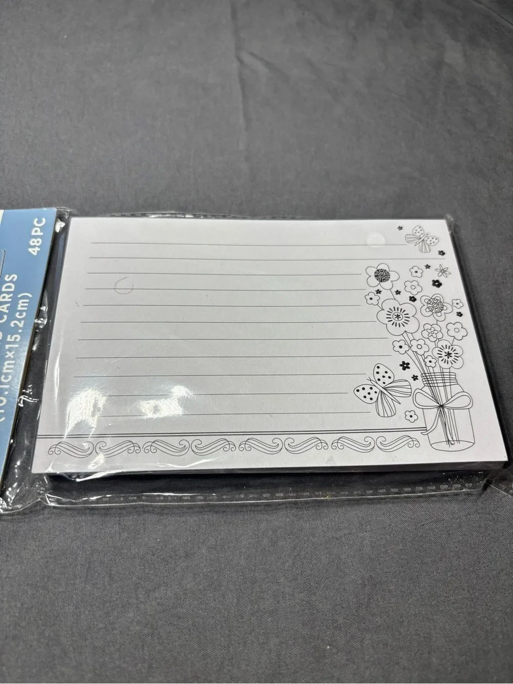 New Assorted White Floral Note Cards 48 Cards 4 Styles